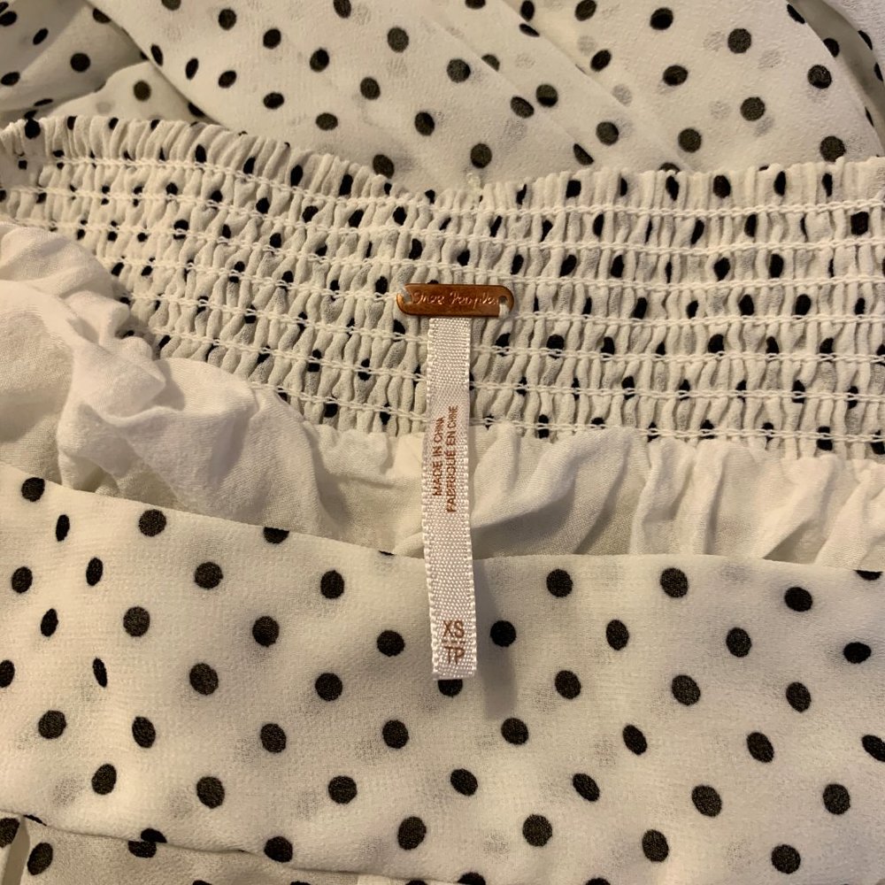 Free People Mini Black Polka Dot Maxi Skirt XS - Picture 3 of 6
